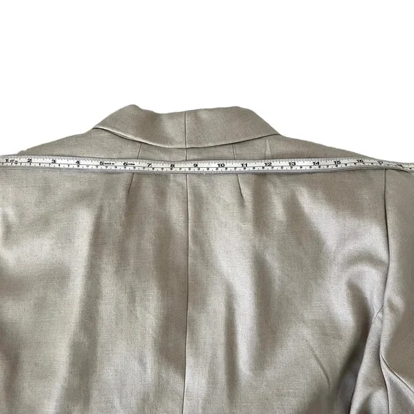J.Crew Parke Blazer 22 Beige Linen Blend Single Button Career Classic Plus - Picture 10 of 10